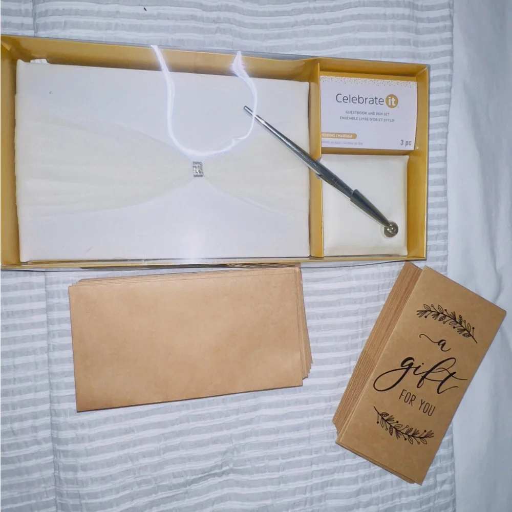 Bride to Be Kit: New Guest book, Gift Envelopes, Thank You Cards
